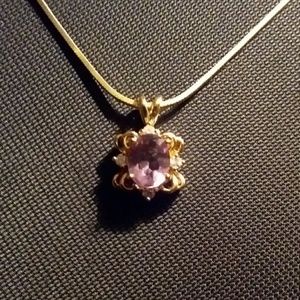 Gold Vermeil Sterling Necklace Amethyst